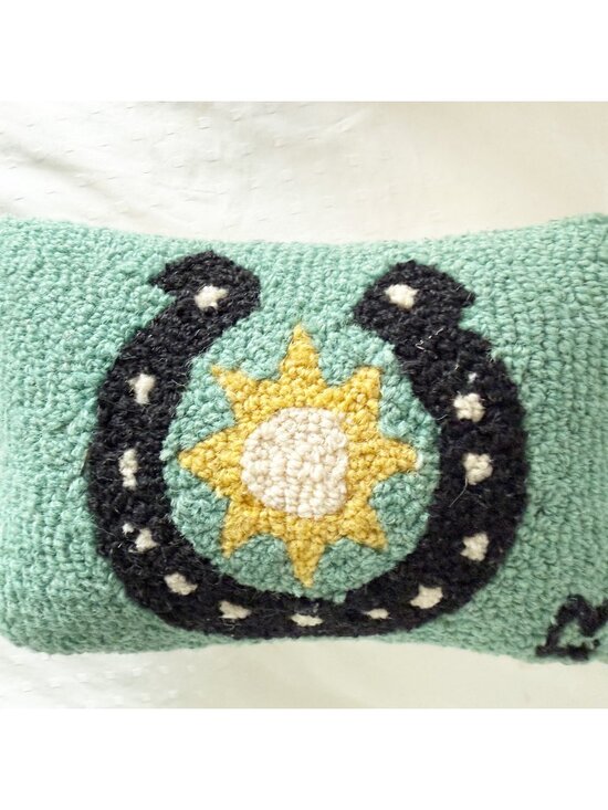 Chandler 4 Corner Other - Chandler 4 Corners Hand-Hooked Wool Lucky Sun Horseshoe 8 x 12 accent pillow